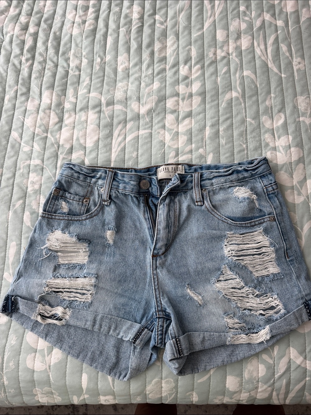 Distressed Light Blue Denim Jean Shorts for Women - Casual Summer Style